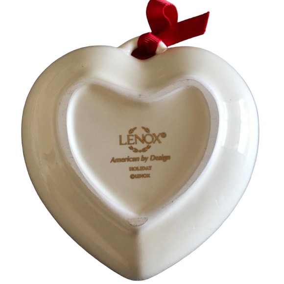 Lenox Sentiment Joy Heart Dish Christmas Holiday Holly - Picture 2 of 7